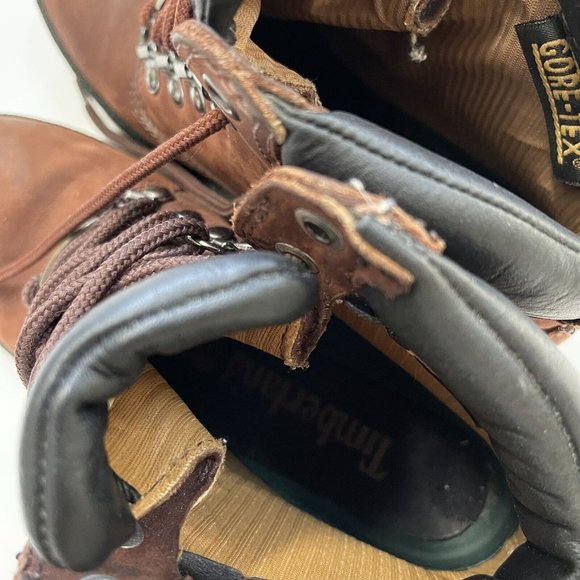 TIMBERLAND Trekking Gore-Tex Brown Leather Lace Up Ankle Hiking Work Boot Wm 6 - Picture 6 of 12